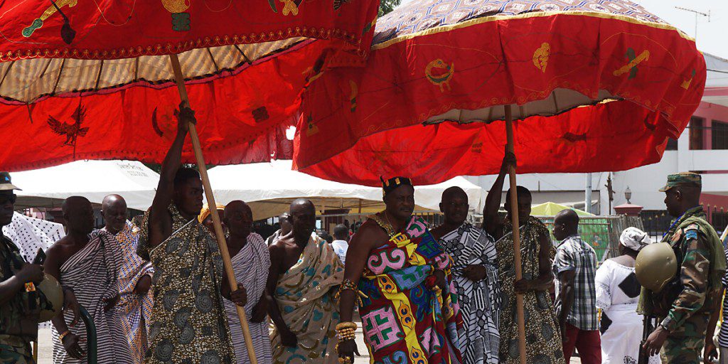 Aufmarsch der Könige zum Thronjubiläum des Aschanti Königs in Kumasi, Ghana